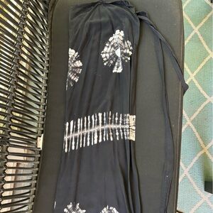 Black ankle length wrap skirt